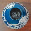 Vase en grès – Motif napperon bleu pétrole – Image 2