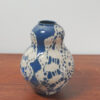 Vase en grès – Motif napperon bleu pétrole – Image 3